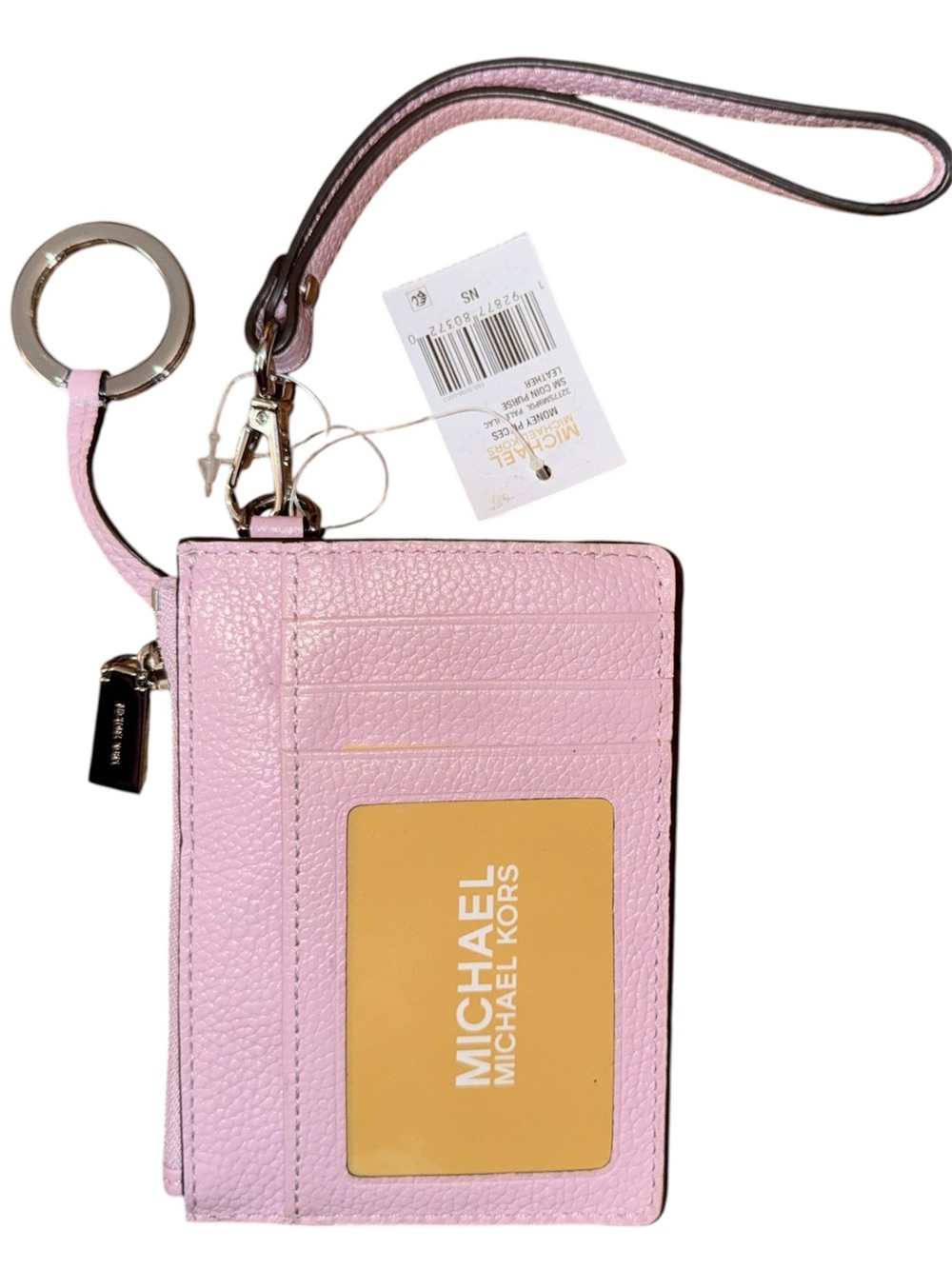 •MICHAEL KORS•NWT PALE LILAC MERCER JET SET LEATHER WRISTLET-COIN-CARD-WALLET
